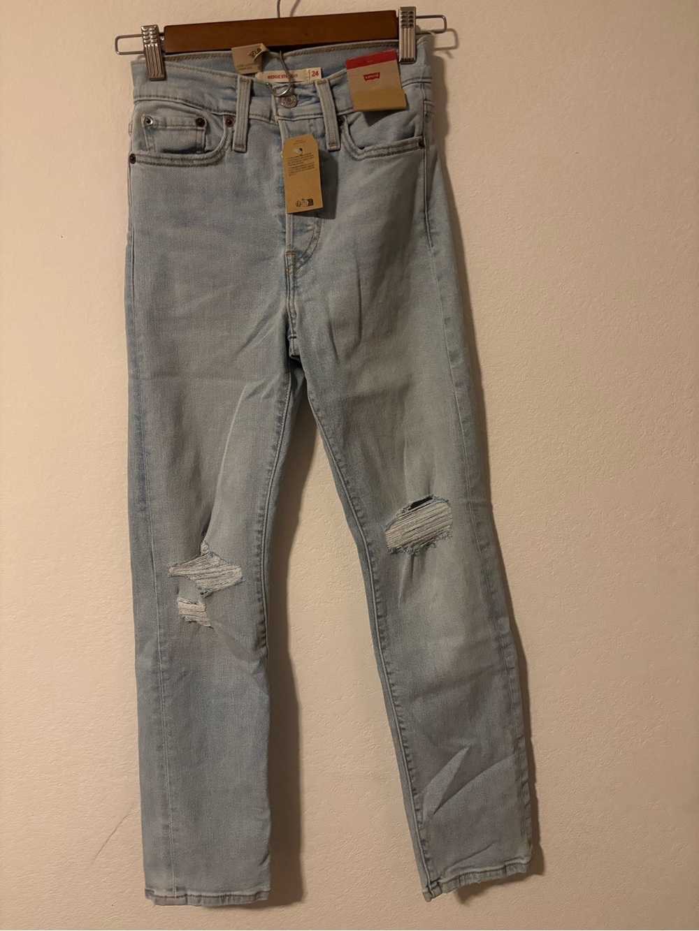 Levi's Light Blue Skinny Ripped Jeans